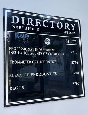 Office Directory. We are located on the 3rd floor suite 347!