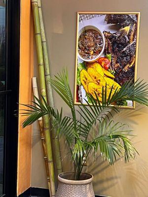 Beautiful, welcoming, Authentic African cuisine. Wonderful to see, enjoy the flavors of Chef Marie cuisine.