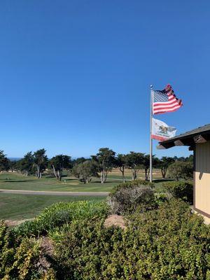 Flags on the golf course