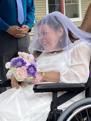 My sweet little sister getting married at her care facility.