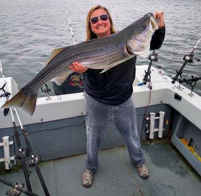 39.89 lb. Striper. Book your trip to get one for yourself.