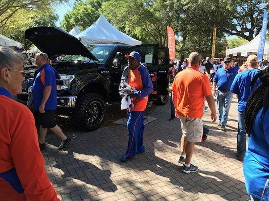 Did you see us at the recent Orange and Blue Game?  We gave away almost 700 Stadium Bags and treats.  Yet another event sponsored by Parks.