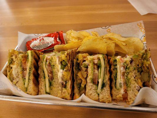 Samosa cheese grill sandwich