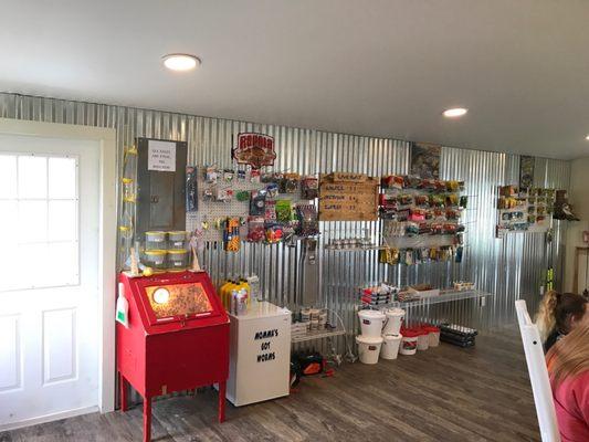 Inside mommas bait shack