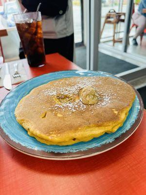 Pumpkin pancake with homemade cinnamon butter