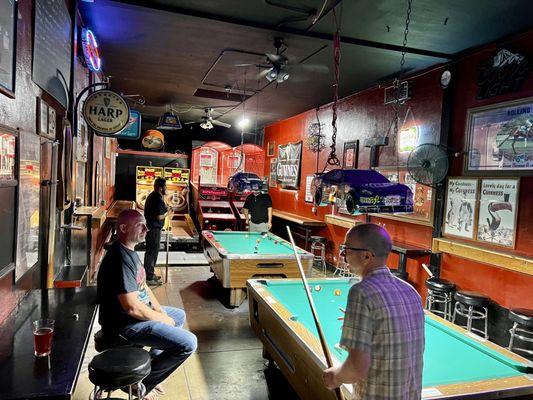 Pool tables and carnival basketball