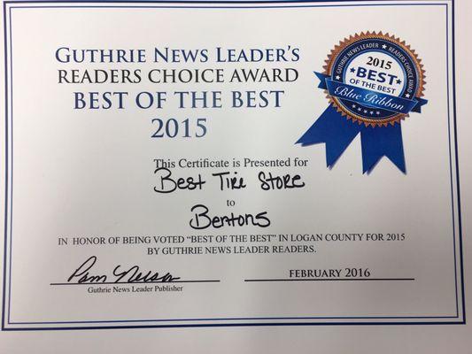 Voted best tire store again!