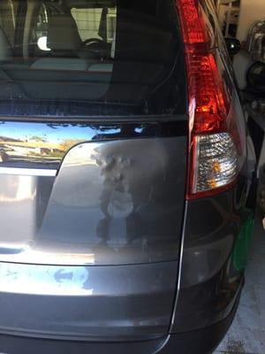 Dent right side tailgate CRV2014 Honda   Need dents repaired estimate