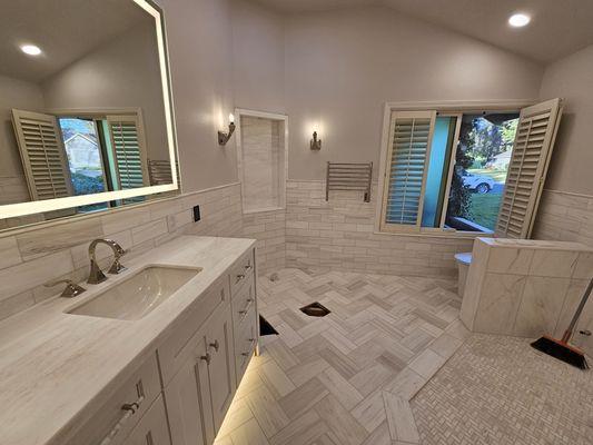 Quality bathroom remodel we were part of.