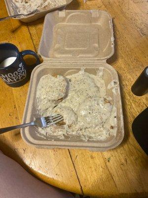 Biscuits and gravy so delicious!!