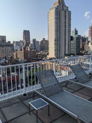 Upper East Side rooftop deck.