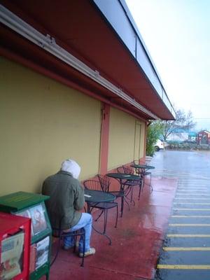 rainy outside seating