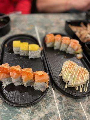 C7. Tropical Roll, fresh mango roll, C5. Sweet Heart Roll