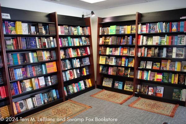 Adult fiction and nonfiction areas.