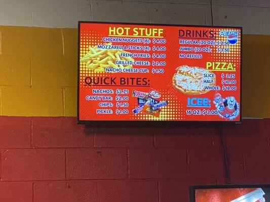 Concession stand prices