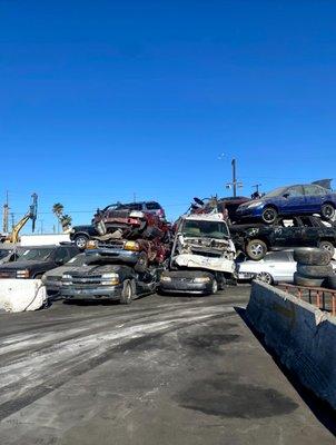 SA Recycling- piled junk cars