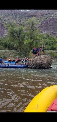 The staff went out of their way rafting the kids from the shore to the base of the jump. Safety