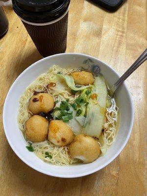 Fishballs noodle soup