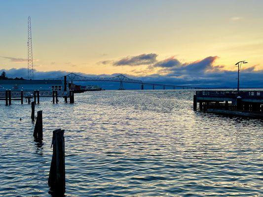 Astoria's famous bridge at sunset