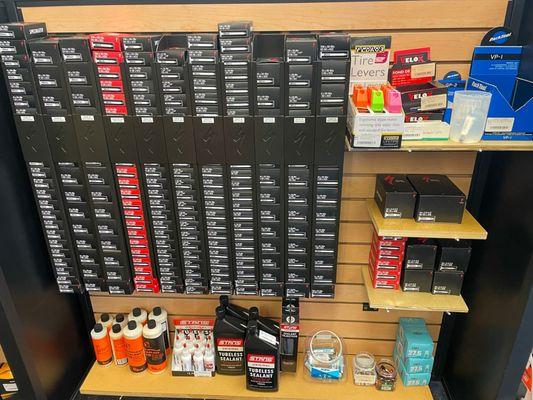 Cycling tubes, sealant and tools are always in stock.