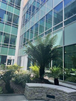 A peaceful al fresco courtyard at 3600 Broadway