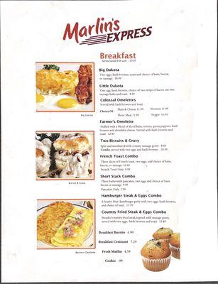 Breakfast options (page one)