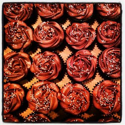 Chocolate and Silver Wedding Cupcakes