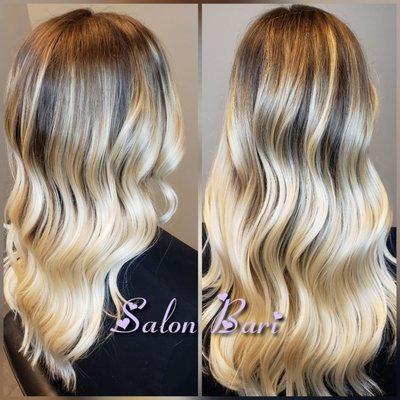 Amazing shine in this blonde balayage created by Cara #262-909-8480