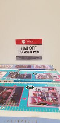 Half off marked prices!!