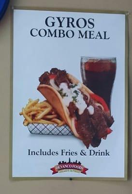 Combo meal: Gyro + Fries + Pop = $5.99