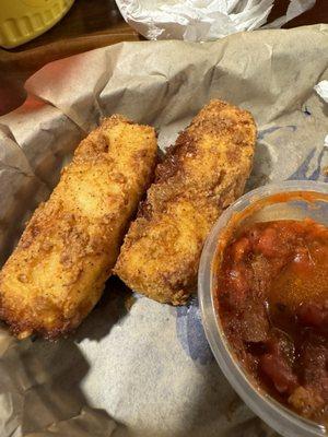 Fresh, hand-cut mozzarella sticks (*chef's kiss*)