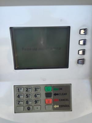 Another cash machine broken.  "Please use another terminal."