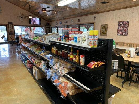 Convenience store and clean country atmosphere.