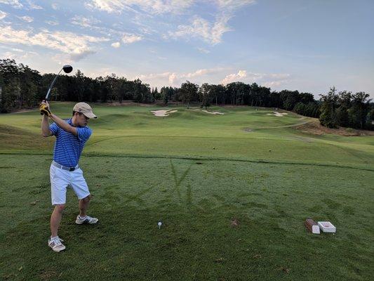 1st hole, white tees.