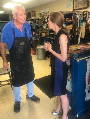 Mike Vallee meeting with Lt. Governor hopeful, Susan Bysiewicz