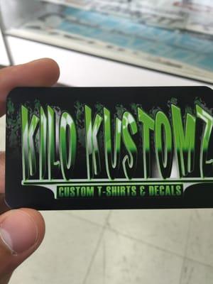 Kilo Kustomz Business Cards