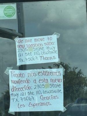 Sign in front door of the future location in Louisville