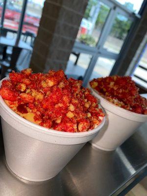 Corn in a cup with Hot Cheetos