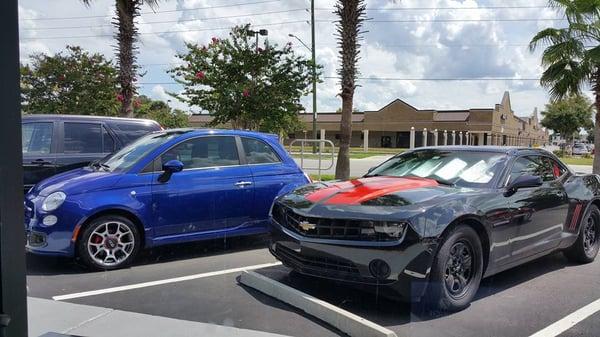 I had to trade in my Camaro for the Fiat 500. They gave me a good trade in value on the Camaro, and I walked away happy with my new car.