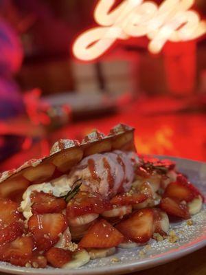 Strawberry Banana Bubble Waffle