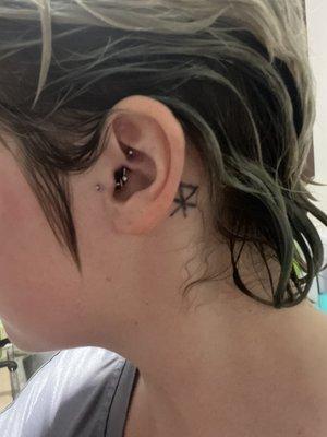 Tragus and daith piercing