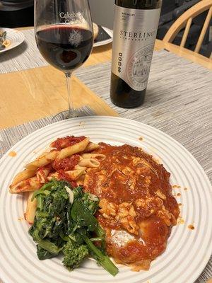 Veal parm and Broccoli Rabe