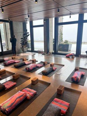 Yoga event at Amaterra Winery provided for a finance team.