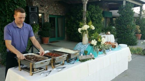 Getting the buffet ready to serve