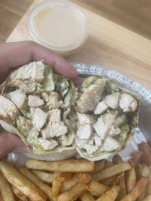 Wrap filled to the brim with chicken