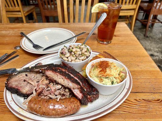 The Pitboss with brisket, pulled pork, ribs, sausage