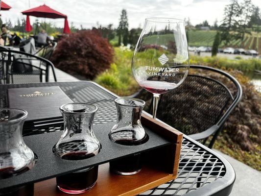 My lovely waitress gave me a Pinot flight. The Estate Pinot was my favorite!