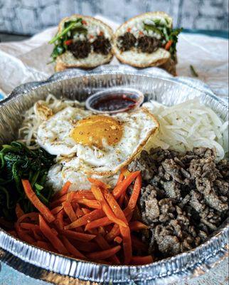 Bibimbap and banh mi