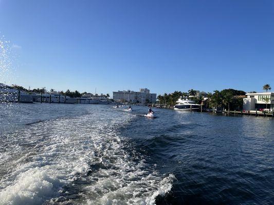 Jetski Guided Tour through the famous "Venice of America" see beautiful mansions, the amazing mega yachts up close with fun experience!