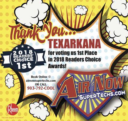 Thank you Texarkana for voting is #1